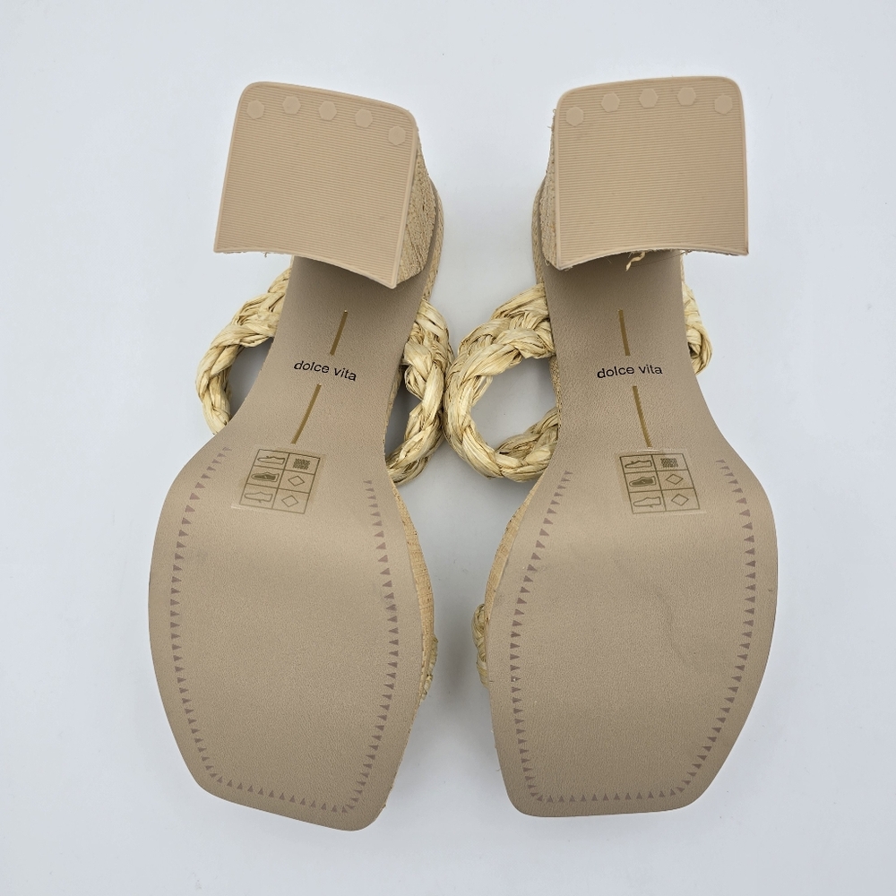 Dolce Vita Braided Natural Raffia Platform Sandal - Picture 11 of 14